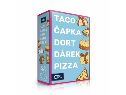 Taco, čapka, dort, dárek, pizza