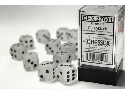 Chessex sada kostek D6  (12 kostek) - Ledové