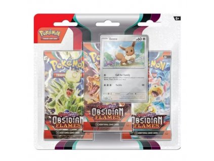 pokemon scarlet violet 3 obsidian flames 3 pack blister booster pack eevee