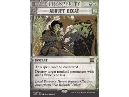 Abrupt Decay