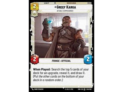 Greef Karga, Affable Commissioner