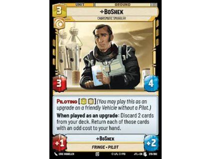 BoShek, Charismatic Smuggler