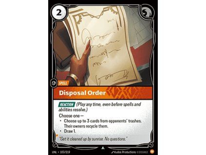 Disposal Order