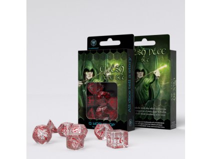 elvish translucent red dice set 6