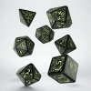steampunk black glow in the dark dice set 7