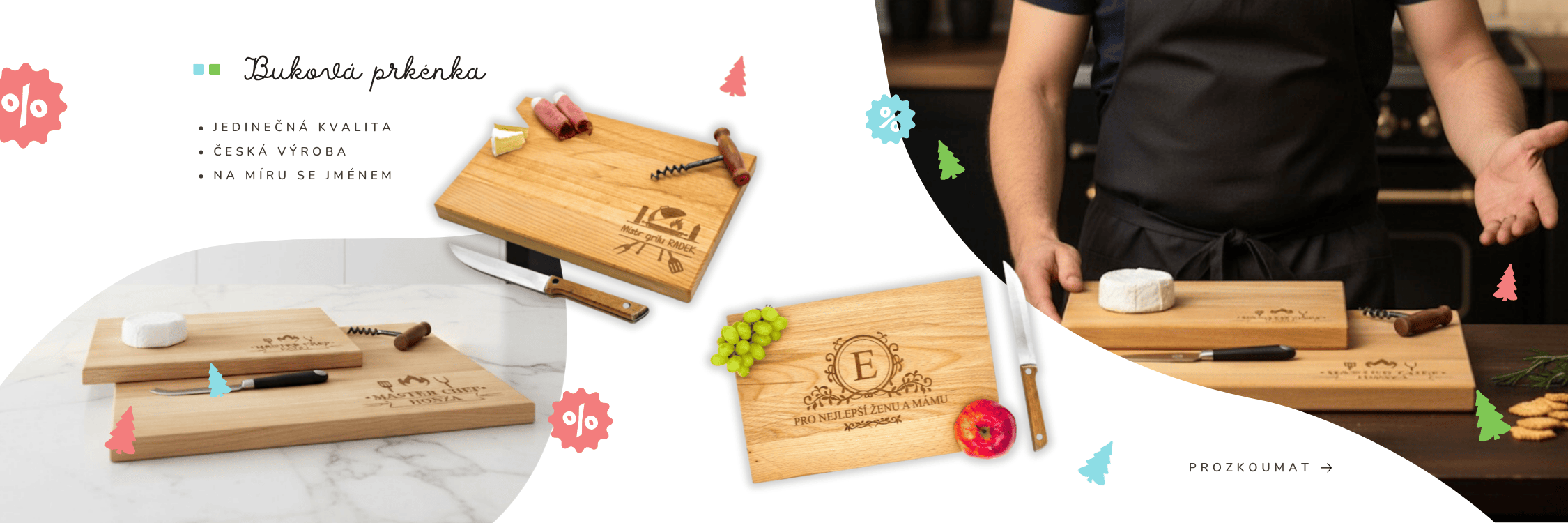 prkénka dřevěná se jménem na míru, dárek se jménem, kvalitní bukové dřevo, praktický dárek