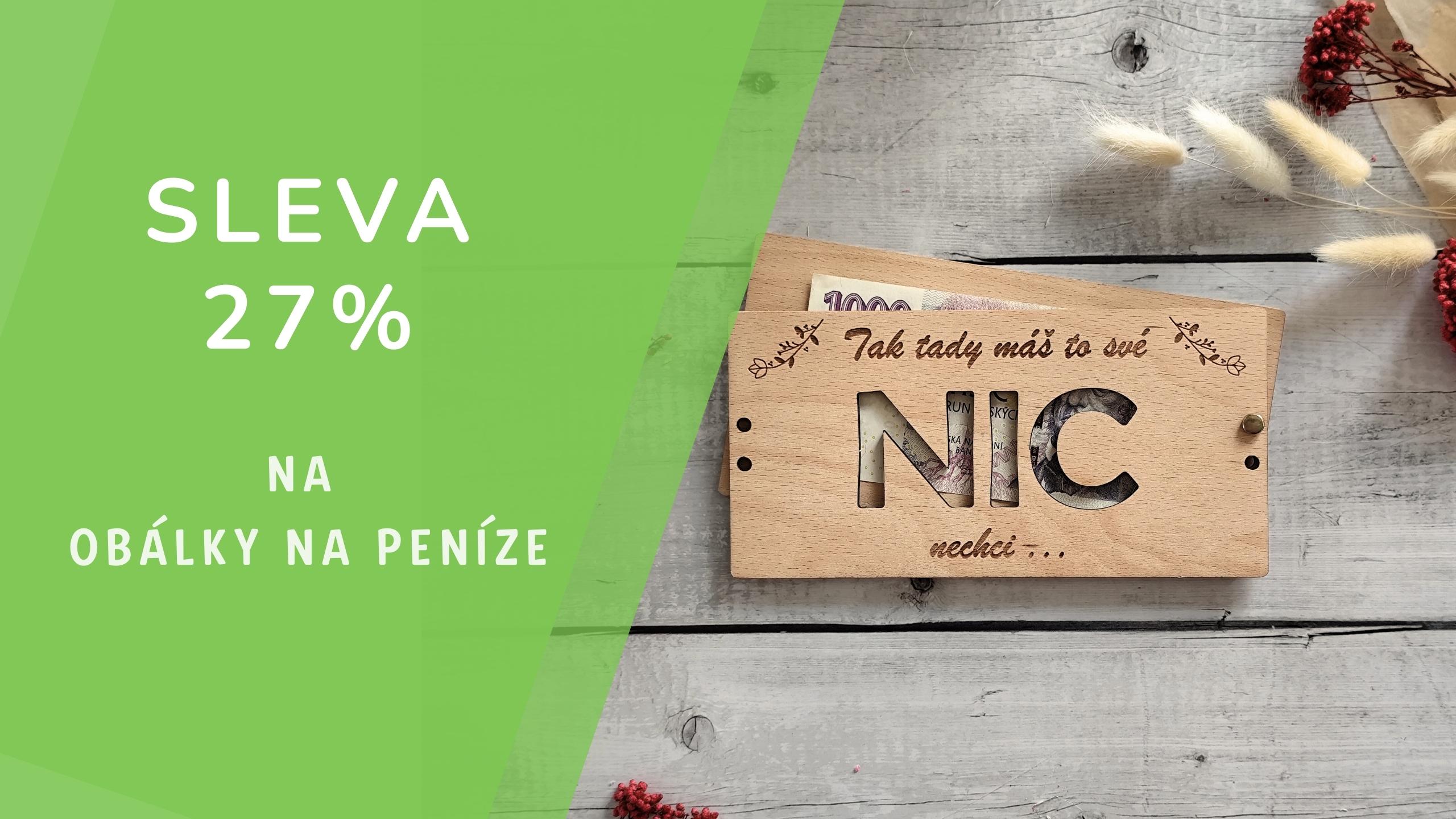 27% na obálky na peníze