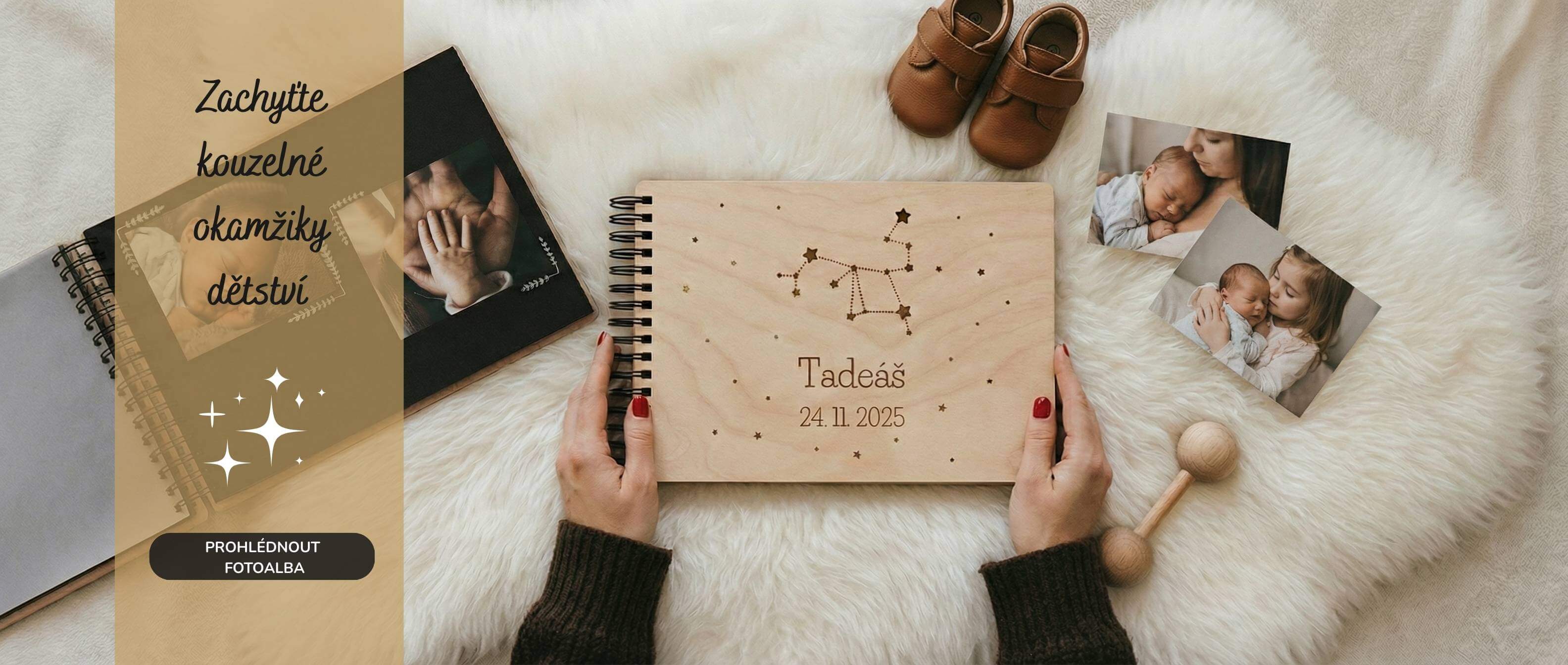 Dětská dřevěná fotoalba