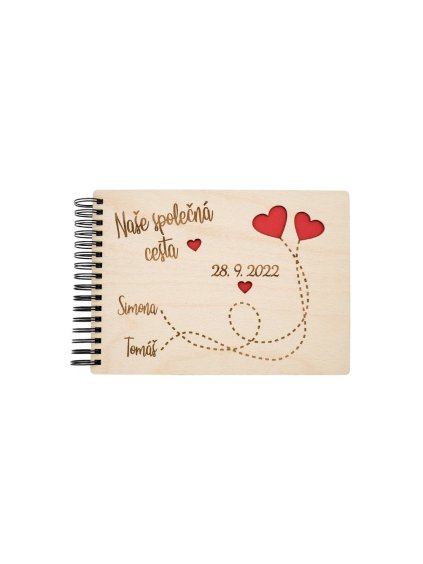 Dřevěné svatební fotoalbum - Novomanželé