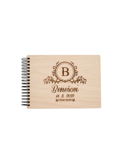 Dřevěné svatební fotoalbum - Monogram