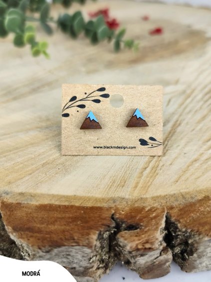 Dřevěné náušnice Hory
