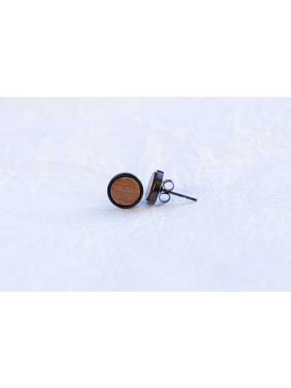 Dřevěné náušnice Simply black 10mm