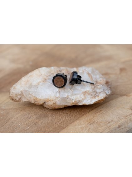 Dřevěné náušnice Simply black