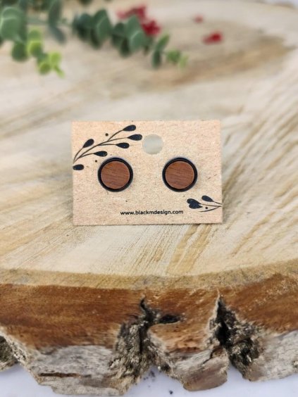 Dřevěné náušnice Simply black