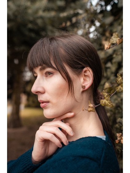 Dřevěné náušnice Srdce