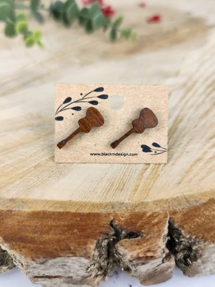 Dřevěné náušnice Kytara