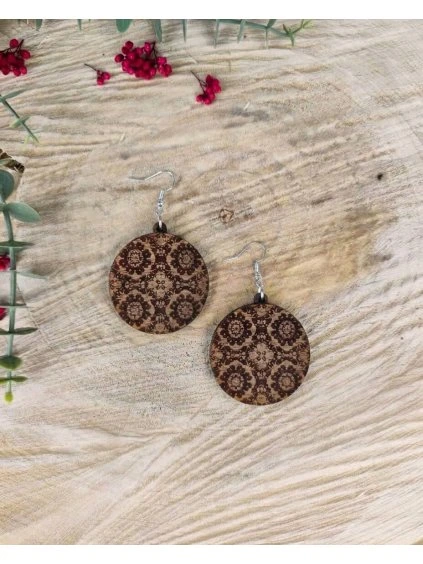 Dřevěné náušnice Ornamenta