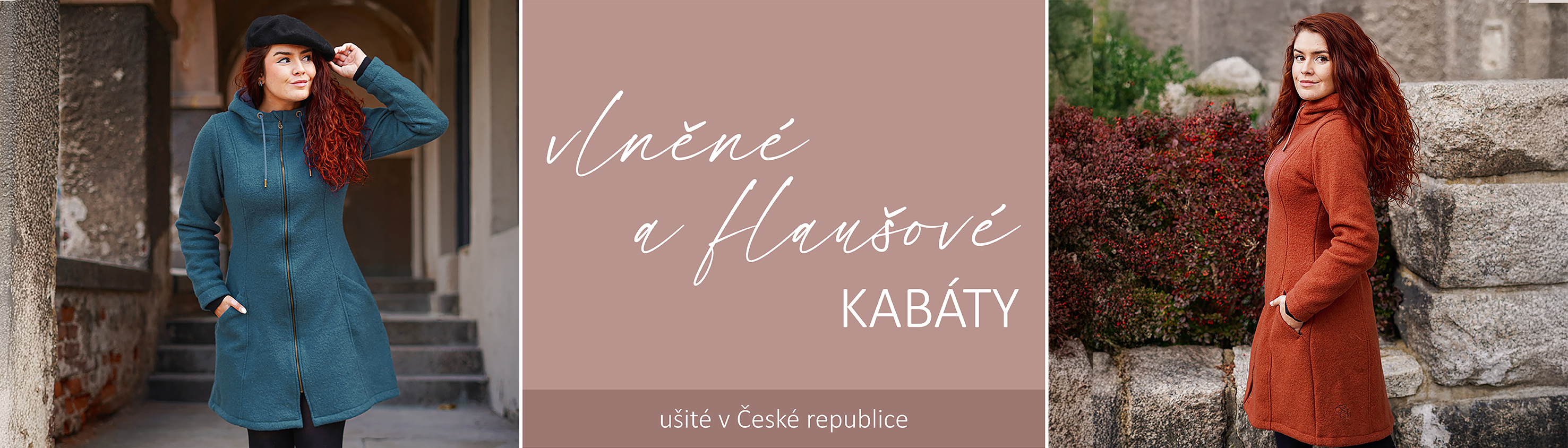 Vlněné a flaušové kabáty - ušité v České republice