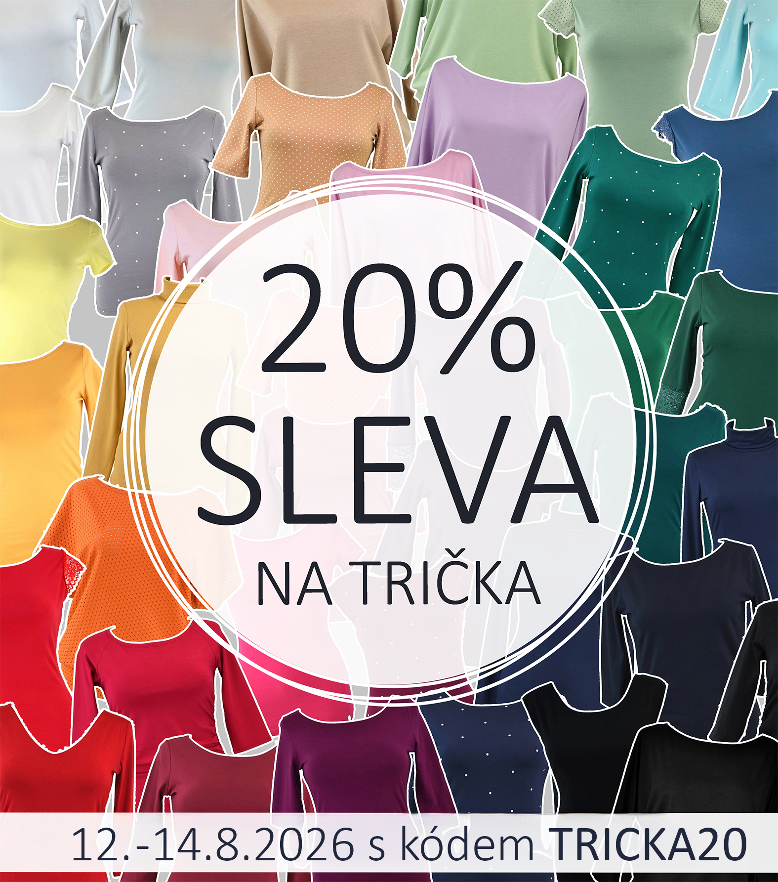 Doplňte si šatník - trička a tílka se slevou 20 % | ušito pod Ještědem