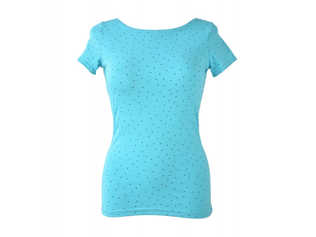 Tričko - azurově modré s malými puntíky