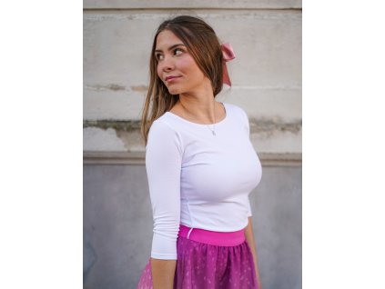 Tričko s 3/4 rukávem - bílé