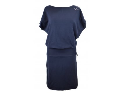 Šaty netopýří s pouzdrovou sukní - modré