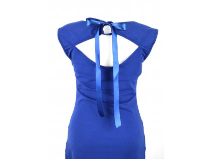 Šaty s průstřihem na zádech - modré