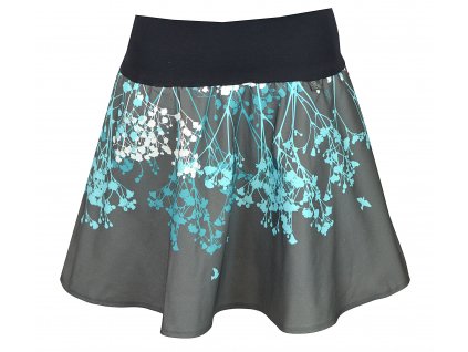 Půlkolová sukně - modrý nevěstin závoj