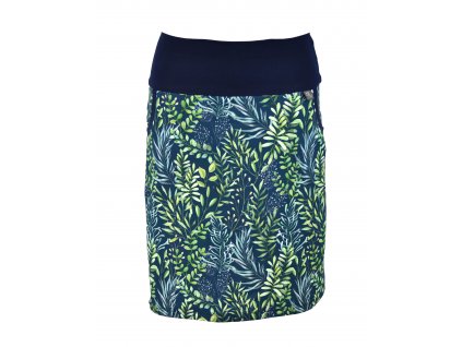 Pouzdrová sukně - zelené lístky