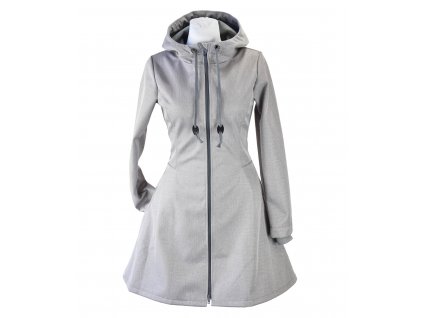 Softshellový kabát - půlkolový - šedý světlý se vzorem