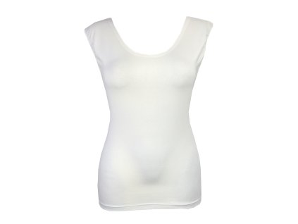 Tílko - kulatý výstřih - bílé