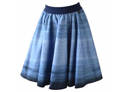 Kolová sukně - do gumy - modré ombré