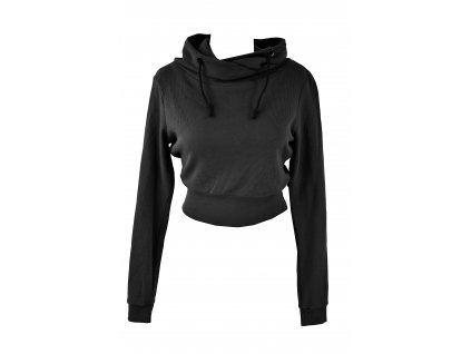 Mikina do pasu - s kapucí - černá