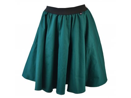 Kolová sukně - do gumy - lahvově zelená
