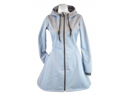 Softshellový kabát - půlkolový - blankytně modrý se vzorem