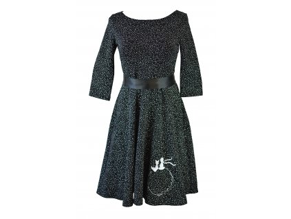 Půlkolové šaty 3/4 rukáv - kropenaté - malý princ