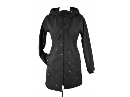 Softshellový kabát - černý s puntíčky