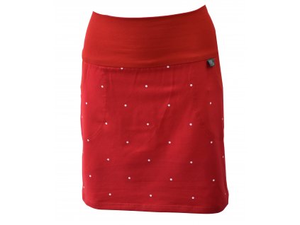 Pouzdrová sukně - červená puntíkatá