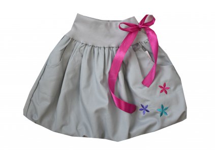 Dětská sukně - tříbarevné kytičky