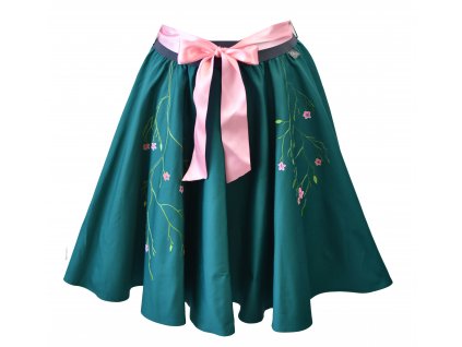 Kolová sukně - do gumy - rozkvetlé kytičky