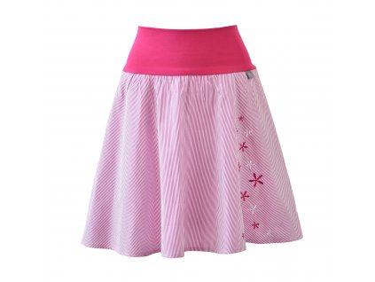 Půlkolová sukně - růžové kytičky