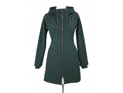 Softshellový kabát - zelený s menšími puntíčky