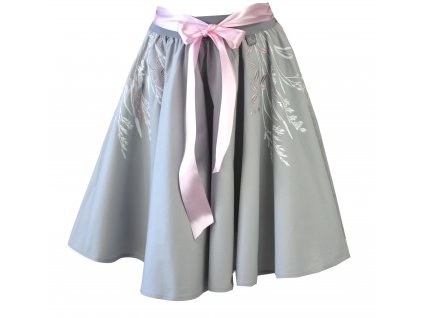 Kolová sukně - do gumy - luční sen a růžové lístečky