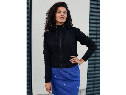 Krátká mikina na zip - černá