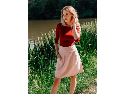 Sukně se sedlem - světle růžová