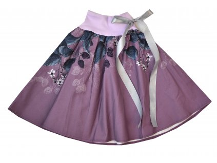 Dětská půlkolová sukně - ostružiny