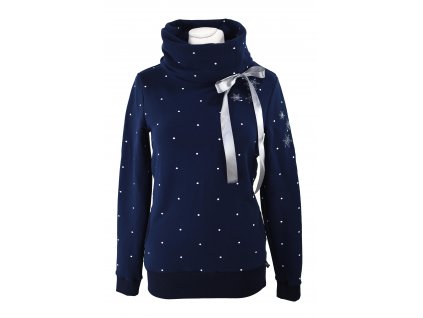 Mikina s límcem - modrá s vločkami