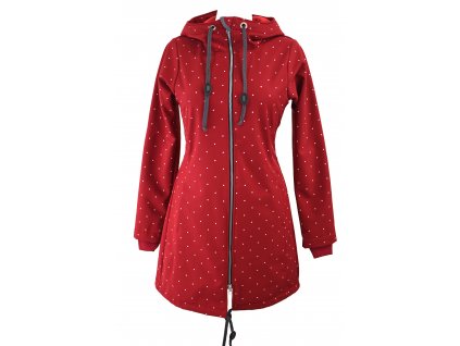 Softshellový kabát - červený puntíkatý