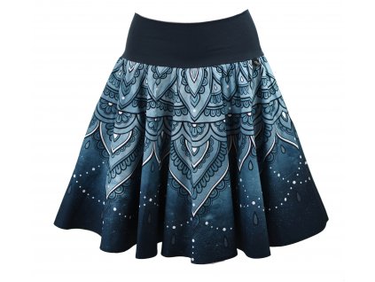 Kolová sukně - do nápletu - modrá mandala