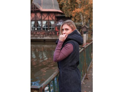 Vesta - dlouhá s proužky - šedá